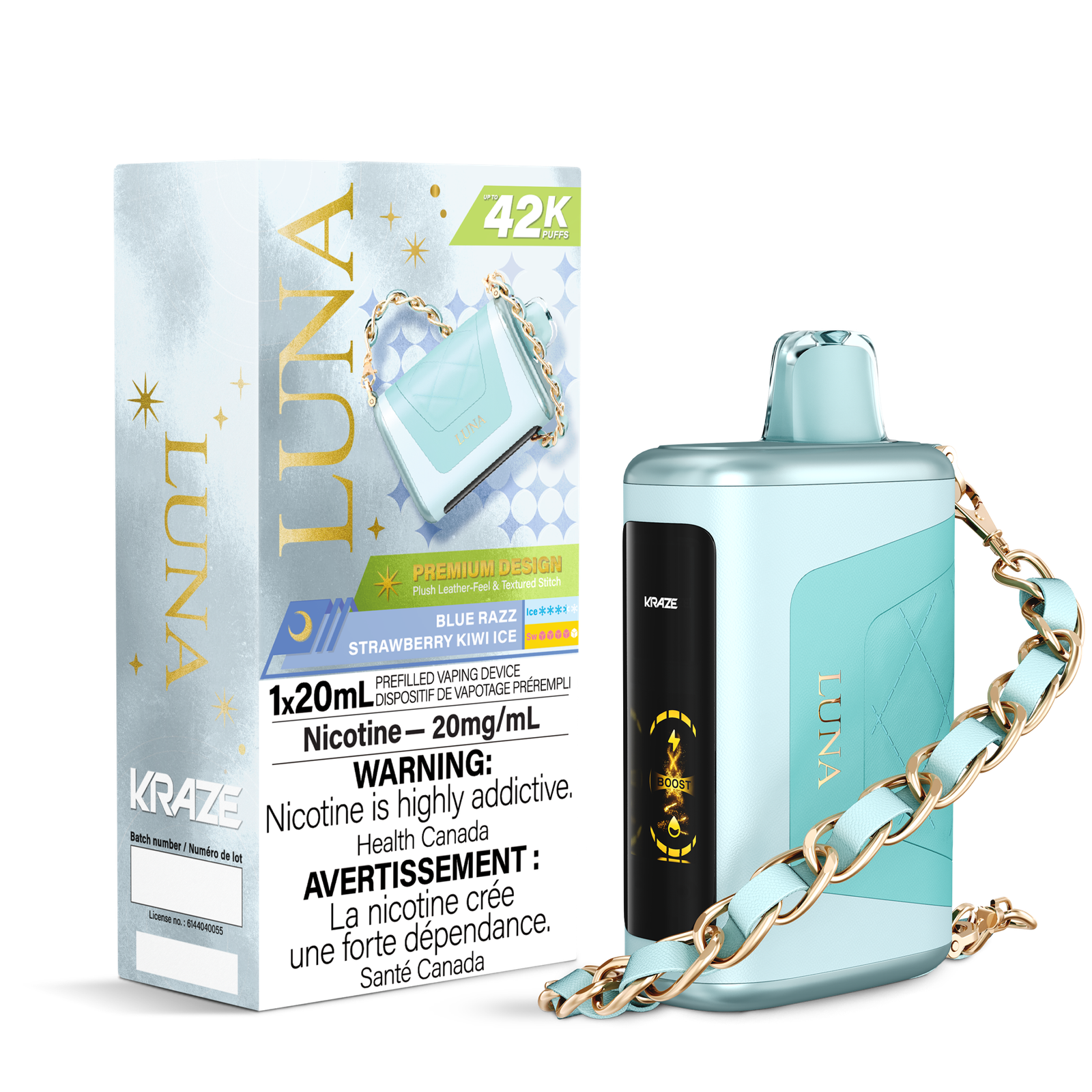 KRAZE LUNA 42K - Blue Razz Strawberry Kiwi Ice