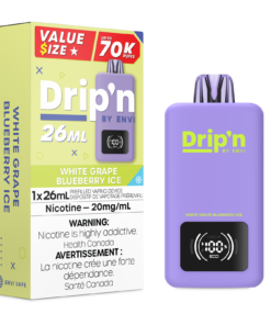 Drip'n By Envi 70K Disposable 26ml- White Grape Blueberry Ice