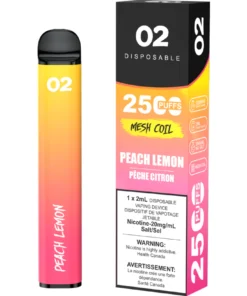 O2 2500 Puffs Disposable Vape - Peach Lemon